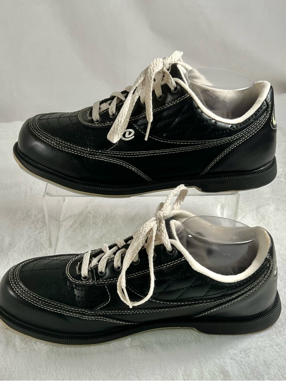 Dexter Turbo 2 Black Beige Lace- up Slide-Rite Bowling Shoes Men 10 D - Picture 4 of 11